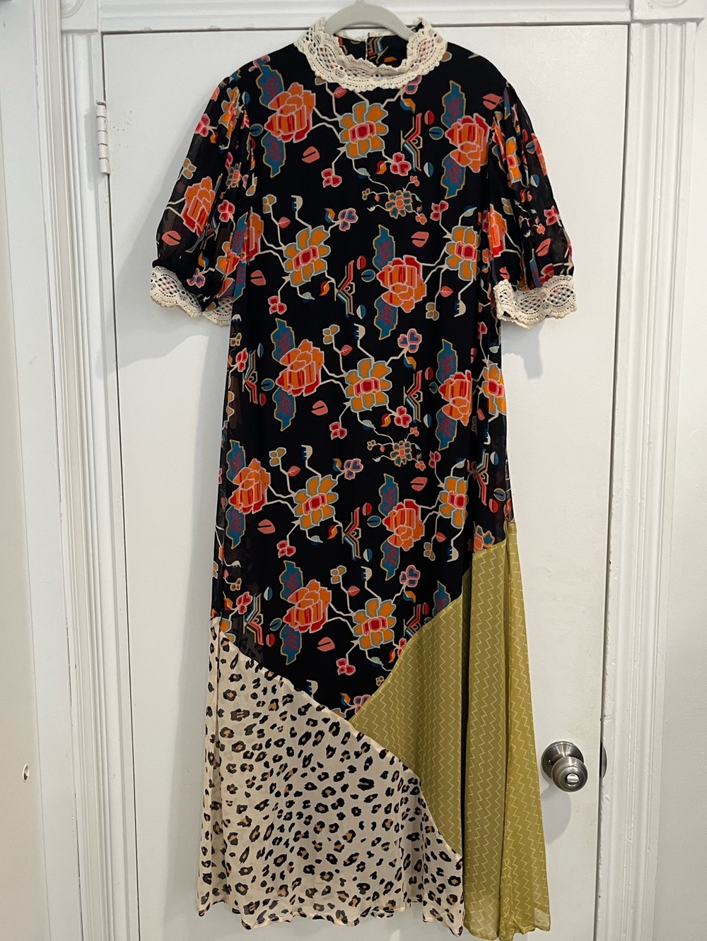 Anthropologie Verb by Pallavi Singhee Soniya Black Floral Maxi Dress Sz. M NWT - Picture 3 of 10